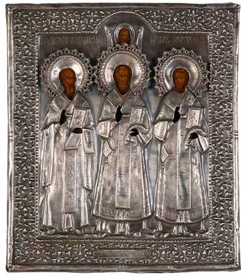 Икона «Святитель Василий Великий, Святитель Григорий Богослов, Святитель Иоанн Златоуст»  